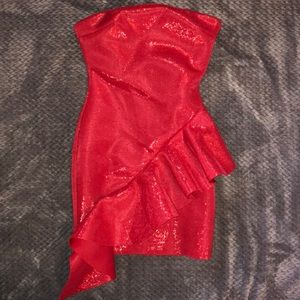 Red ruffle mini dress💜